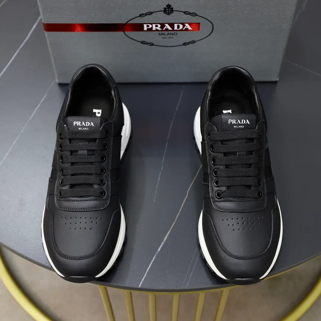 Men's shoes 💰600💰🙅‍♂️🙅‍♂️🙅‍♂️ [PRADA] Prada - High-end quality original order - Upper: Nappa calfskin, tumbled calfskin spliced stretch cloth surface, tongue high frequency brand logo - Lining: water-dyed cowhide - Outsole: ultra-light TPU foam rubber; two-color molded outsole -Ultra-high quality control and fine workmanship: outstanding (high-end, extravagance, grade) -Size: 38-44 (45 can be customized)